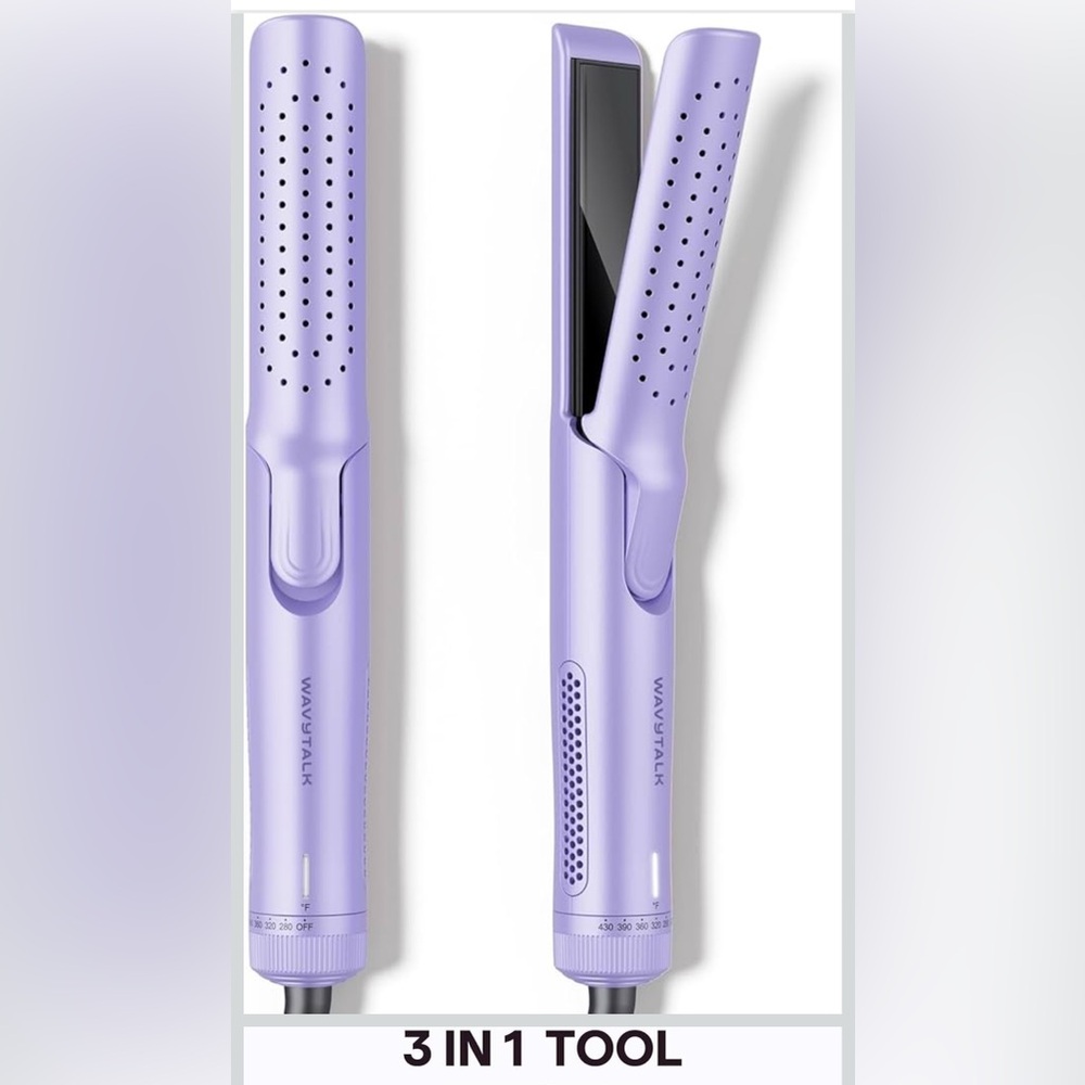 Wavytalk Airflow Styler Curling Iron  Black Pro Hair Styling Tool NIB Purple